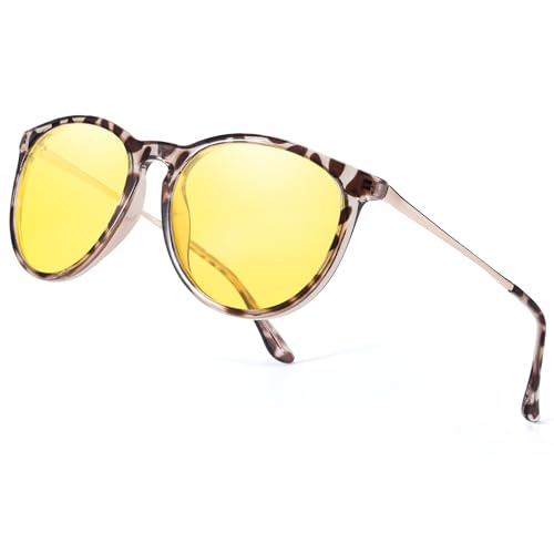 FIMILU Night Driving Glasses for Women Men, Polarized Night Vision Glasses Reduce Glare for Night 8859