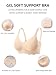 COCOMARTS Jelly Bras for Women No Underwire Scalloped Push Up Wireless Bralettes Seamless Soft Comfort Everyday Tshirt Bra Semolina Medium