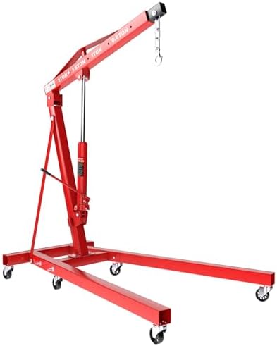 Motorheber Werkstattkran Getriebeheber Hebekran Ladekran klappbar Doppelpumpe 2000 kg Motorkran Schwerlastkran