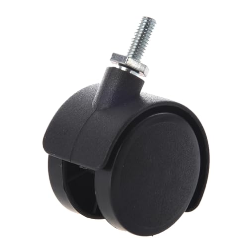 6mm Threaded Stem 40mm Dual Wheel Rotatable Caster Black
