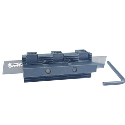 Image of 8mm Adjustable Lathe Parting Cut Off Tool Holder with 3 /32 inch x 1 /2 inch x 4 inch HSS Blade, Heavy Duty Steel, Front & Rear Tool Post Compatible for Mini & Bench Lathes | 3 /32 inch x 1 /2 inch x 4 inch Blade, Heavy Duty Steel, Front & Rear Post, Mini & Bench Lathes, Includes HSS Blade