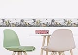 AG Design Selbstklebende Bordüre Dschungel, AWBD 8180 | Wasserfest Kinderzimmer Wand Aufkleber Dekoration | Wandbordüre für Mädchen und Junge | Folie, Mehrfarbig | Breite 500 cm x Höhe 13.8 cm