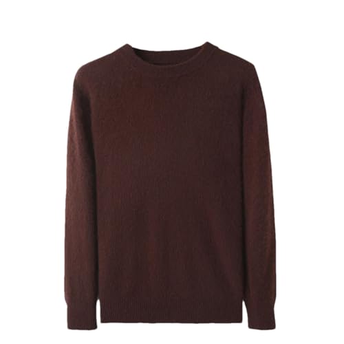Men Cashmere Sweater Autumn Winter Solid Color Knitted Pullover Loose Long Sleeve Thick Round Neck Sweater
