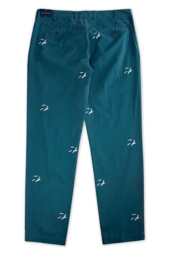 Brooks Brothers Men's Milano Fit Seagull Embroidered Garment Dyed Chino Pants,2