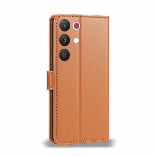 Image of AIBEX Shock Proof Flip Compatible for Realme 15X 5G Flip Cover Leather Finish | Inside TPU with Card Pockets | Wallet Stand | Complete Protection Flip Case - Brown