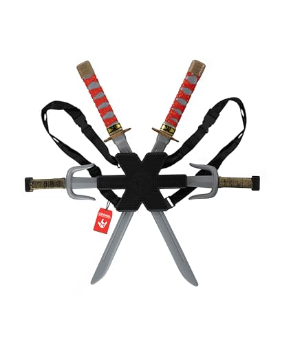Morph Red Ninja Swords for Kids with Back Strap Costume Ninja Costume Accessories for Kids