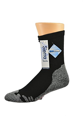 Sierra Socks Cool max Hiking Outdoor Moisture Management Crew Socks 2245 (S (5-8), Black)