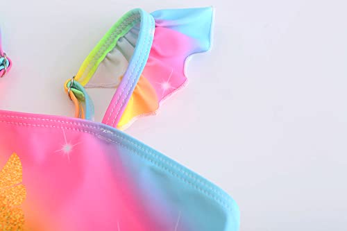 Little Girls Two Pieces Bikinis Unicorn Swimsuit Mermaid Tankini Bathing Suit2
