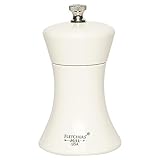 Fletchers' Mill Sierra Salt Mill, White - 4 Inch, Adjustable Coarseness Fine to Coarse, MADE IN U.S.A.