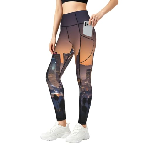 Pantalones de yoga para correr y uso informal con estampado urbano moderno