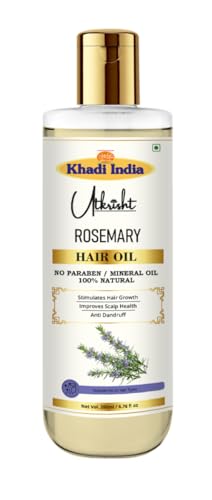 Image of Khadi Rosemary Hair Oil 200ml | Ayurvedic Herbal Hair Oil for Hair Growth, Dandruff & Itchy Scalp | Non-Sticky, Paraben & Mineral Oil Free | For All Hair Types | Daily Use for Men & Women