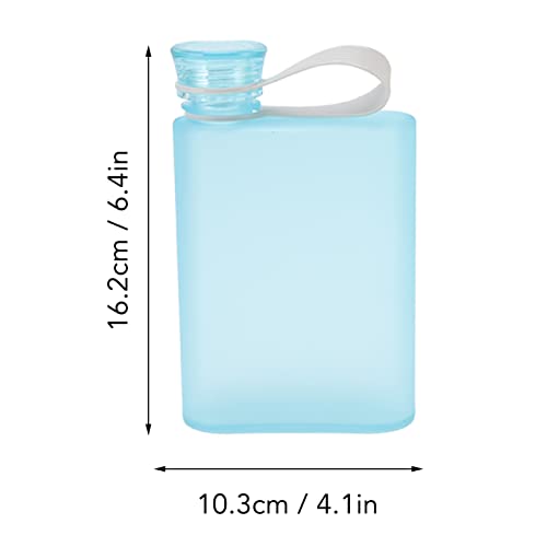 Chiciris Flat Water Bottle, 380Ml Transparent A5 Water Bottle Leak Proof Rectangle Water Bottles Handbag Cold Flask For Outdoor Sport Gym Camping Hiking, 4.1 X 6.4In (Blue) #TOP2