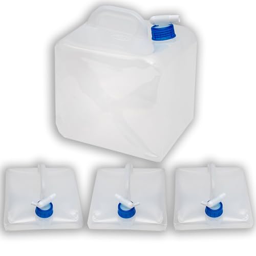 Bidons à eau pliables avec poignée et robinet Intirilife 10L lot de 4