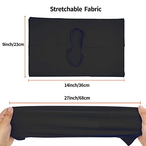 2 Pack Stretchable Book Sleeve Covers, For Paperbacks Hardcover Textbooks Up To 9" X 12", Office Supplies With Free Sticker Labels (2 Pack, Black) #TOP2