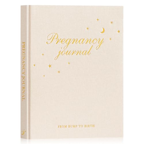 Lanpn My Pregnancy Journal Memory Book for First Time Mom, 156 Page Pregnant Announcement Must Have Planner, Mom to Be Scrapbook Keepsake Gift Pregnancy Tracking Diary for Expecting New Parent Beige