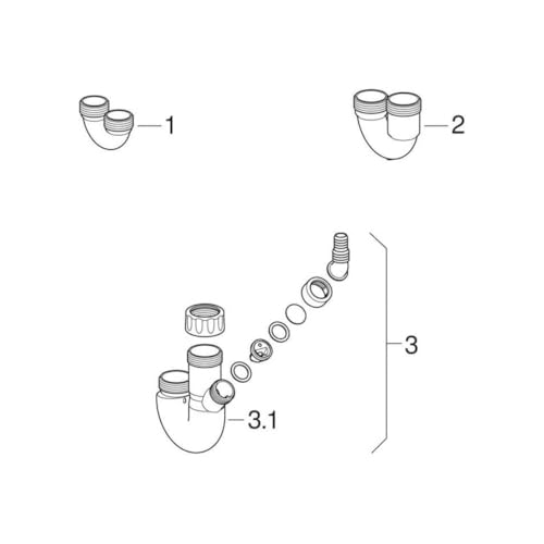 Geberit Ausgussbecken-Ablauf d 50 mm weiss in PP mit Anschlussgewinde 152741111