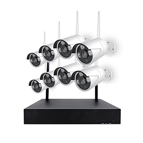 Telecamere per la sicurezza domestica, 2 milioni di telecamere wireless a 8 vie Set telecamera di sorveglianza wireless domestica Set HD Night Vision WIFI Network Monitor remoto for telefono cellulare
