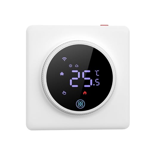 Walfront Termostato Doméstico Inteligente, Termostato Programable WiFi con Modo Eco y Control por Voz para el Hogar con Soporte para Asistente y Aplicación Tuya Smart