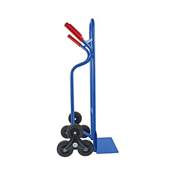Trestles Profi Sackkarre 250kg Treppensteiger Sackkarre Vollgummireifen Sackkarren Transportkarre Treppensackkarre Treppenkarre S04HS blau | Stabiler Stahlrahmen | große Schaufel | Sicherheitsgriffe – Bild 3