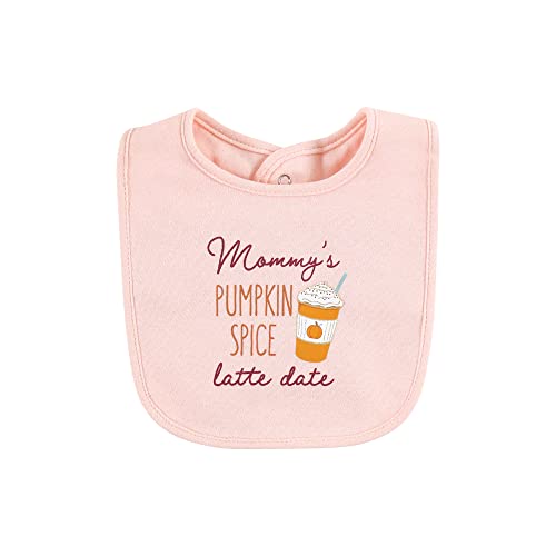 Image of Hudson Baby Unisex Baby Cotton Bibs, Pumpkin Spice Date, One Size