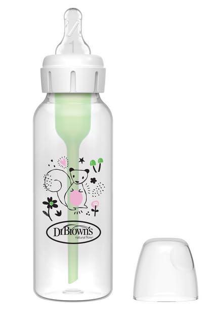 Dr. Brown's 8 oz/ 250 ml Dar Ağız Anti-Kolik PP Sincap Desenli Biberon, Tekli Paket