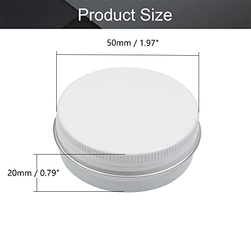 Image of Othmro 24Pcs 1oz Metal Round Tins Aluminum Tin Cans Jar Refillable Containers 30ml Tin Cans Tin Bottles Containers with Screw Lid for Salve Spices Lip Balm Tea Candies White 50x20mm
