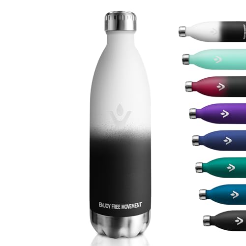 Cantimplora Termica 1L, Botella Agua Termica Acero Inoxidable sin BPA, Botella Termo con Doble Pared, Termo Agua Reutilizable a Prueba de Fugas, Botella Agua para Niños, Escuela, Oficina, Gimnasio