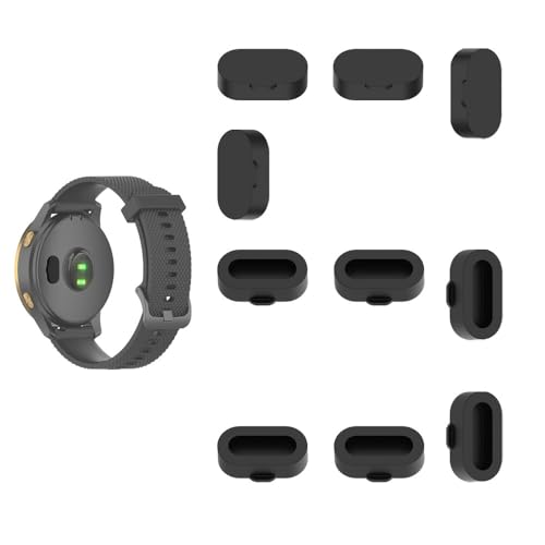 MTHGH Tapón antipolvo para Garmin Forerunner 165/245/55 [10 unidades], protector de puerto de carga Garmin Active 5/Approach S50/S40/vivoactive 3/Venu/Venu 2 Plus Cubierta antipolvo