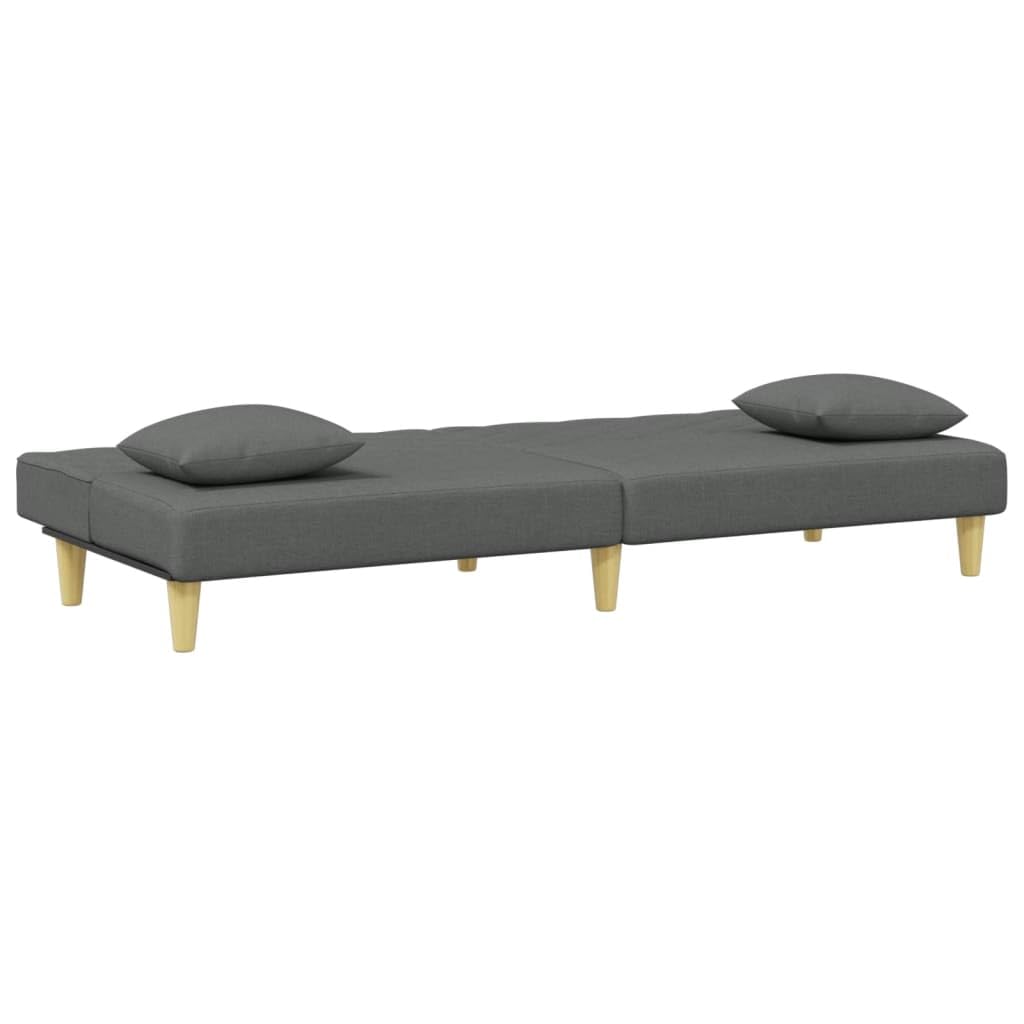 Homgoday Sofá Cama de 2 plazas con Almohadas y Taburete Tela Gris Oscuro, Sillones de Televisión, Sofás de Descanso Relax, Sofas De Salon, Hogar Sofa Muebles，Asientos Tapizados para Salón