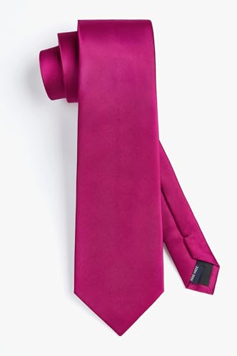 Image of Enlision Ties for Men Solid Color 3.35 inch Formal Business Necktie Classic Satin Mens Wedding Party Ties