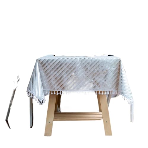 Nappe rectangulaire imperméable grise 140x200 cm chic pour table - 2