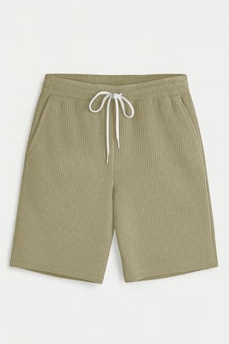 Image of Vogaan Men's Casual Slim Fit Shorts | Stylish Above Knee Shorts with Elastic Waist & Side Pockets Summer Wear for Gym Lounge Travel & Outdoor