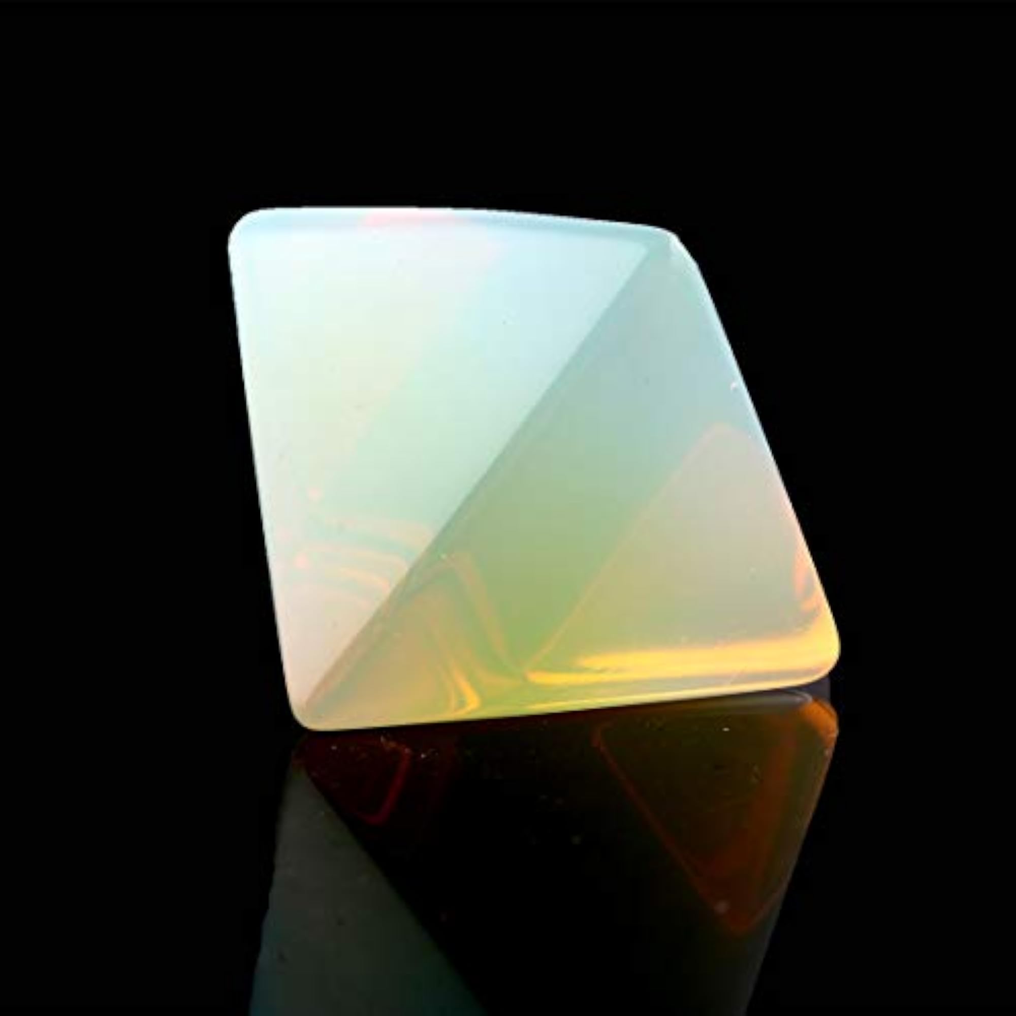Natural Pyramid Carved Chakra Healing Crystal Gemstone