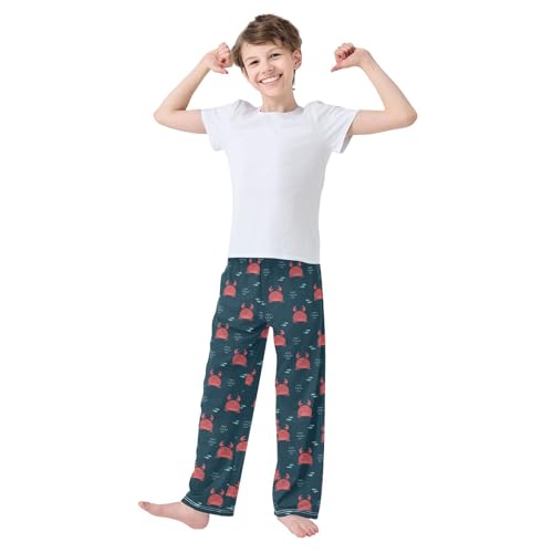 Boys' Pants Cute Kawaii Marine Animal Crab Long Bottoms Jogger Pants Elastic Waist Trousers with Pockets S-XL2
