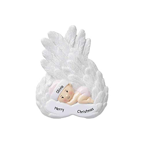 Personalized Baby Girl Angel Christmas Tree Ornament 2019 - Glitter Wings God New