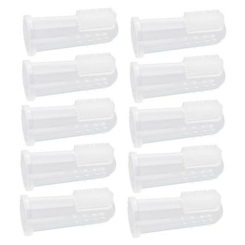 SUPVOX 10pcs Pet Silicone Finger Brush Toothbrush Set for Cats and Dogs Removal Pet Tool Lightweight and Portable Comfortable Design