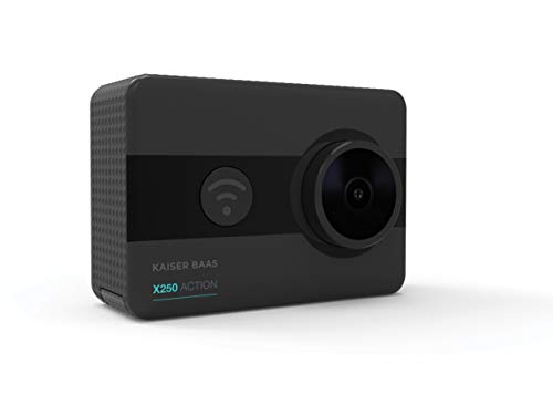 Kaiser Baas X250 Action Camera - Real 1080p/60fps, 4K upscaled, 5 MP, F2.8 6G Lens, 150° FOV, Includes Mount Accessories & Underwater Case