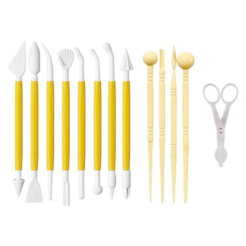 Rainway 13 Stück Kuchenmodellierwerkzeuge, Modellierwerkzeug ton, Töpferwerkzeug Ton Werkzeug, Fondant Skulptur Modellierwerkzeuge, Dekorationswerkzeug für Backen, DIY Kunsthandwerk, Sculpting Tools