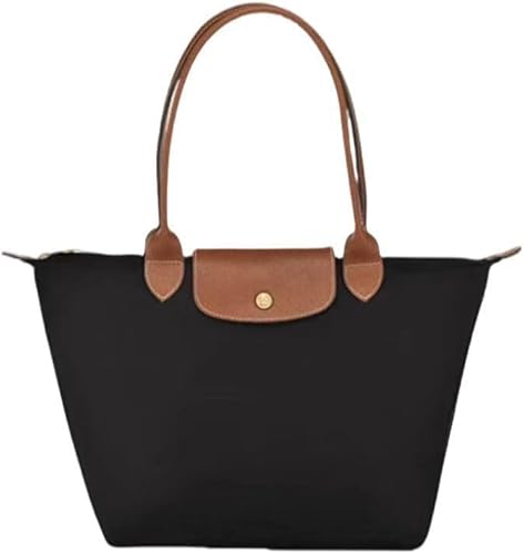 Women's Nylon Tote Bag, Trendy Waterproof Shoulder Bag with Zipper, Stylish Spacious Travel & Work Handbag for Daily Use, Lightweight Laptop Bag (01Black,M) Women's Nylon Tote Bag, Trendy Waterproof Shoulder Bag with Zipper, Stylish Spacious Travel & Work Handbag for Daily Use, Lightweight Laptop Bag (01Black,M)