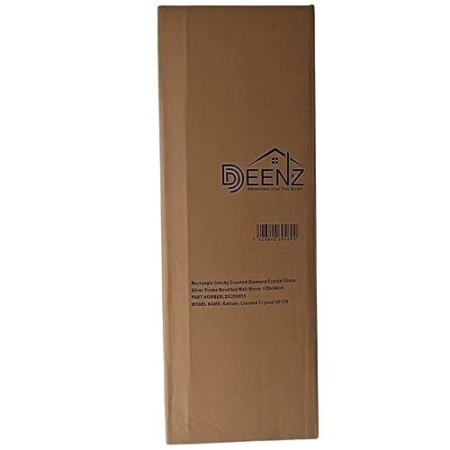 DEENZ Rectangle Gatsby Crushed Diamond Crystal Glass Silver Frame Bevelled Wall Mirror 120x40cm Can be Hang Both Way - Image 4