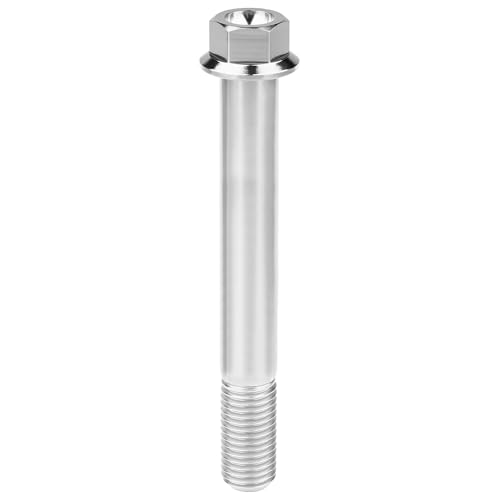Image of Titanium Bolt M12 30 35 40 45 50 55 60 65 70 75 80 85 90mm Hex Small Flange Head for Motorcycle Car Modification Pack of 4 (M12x90mm Pitch 1.25, Silver)