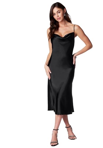 bebe Satin Slip Dress Black XS