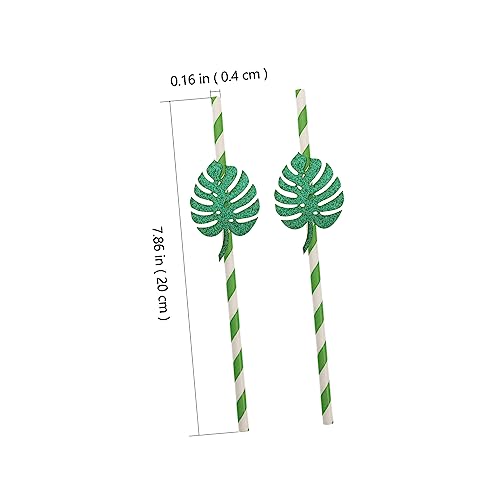Pitillos de papel decorativos verde con brillo x10 miniatura 5