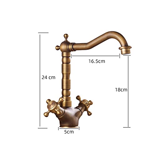 Mitigeur de lavabo Eau Chaude/Froide Pivotant en Laiton Durable - 3