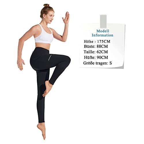 BAYGE Sportlegging voor dames, winter, hoge taille, fleece gevoerd, waterdicht, ondoorzichtig, buikcontrole, slimfit, yogabroek, sportbroek, sweatbroek, fitnessbroek met zakken - Image 6