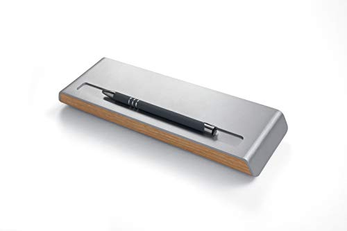 SIGEL SA401 Pen Tray, metallic/wood look, acrylic with felt, 24 x 7.5 x 2.25 cm, Beige - Pen Holder - Image 3