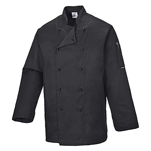 PORTWEST C834 - Somerset Kochjacke, 1 Stück, L, Schwarz, C834BKRL
