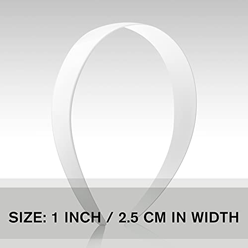 Vokoy 24 Pcs White Plastic Headbands, 1" Wide No Teeth Plain Headbands Diy Hair Bands Headbands For Girls Women #TOP1