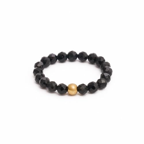 BERGERLIN Echter Naturstein Ring für Damen und Herren mit Zertifizierung Anti Stress Angstring Fidget Anxiety Ring