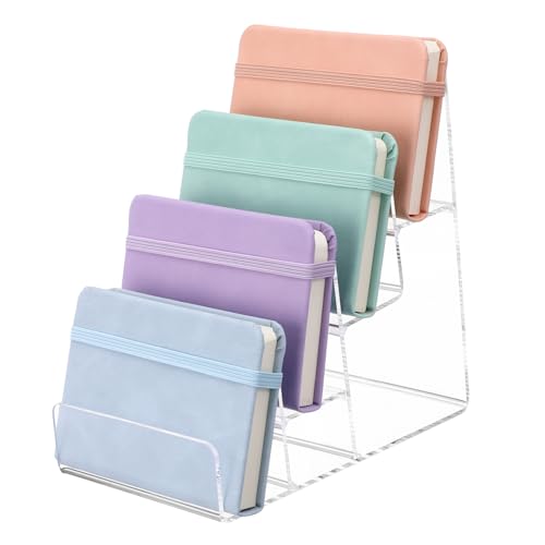 FONDOTIN Estantería de almacenamiento con forma trapezoidal multicapa organizador para monederos, gafas y joyas, soporte de exhibición transparente, versátil para el hogar y los negocios